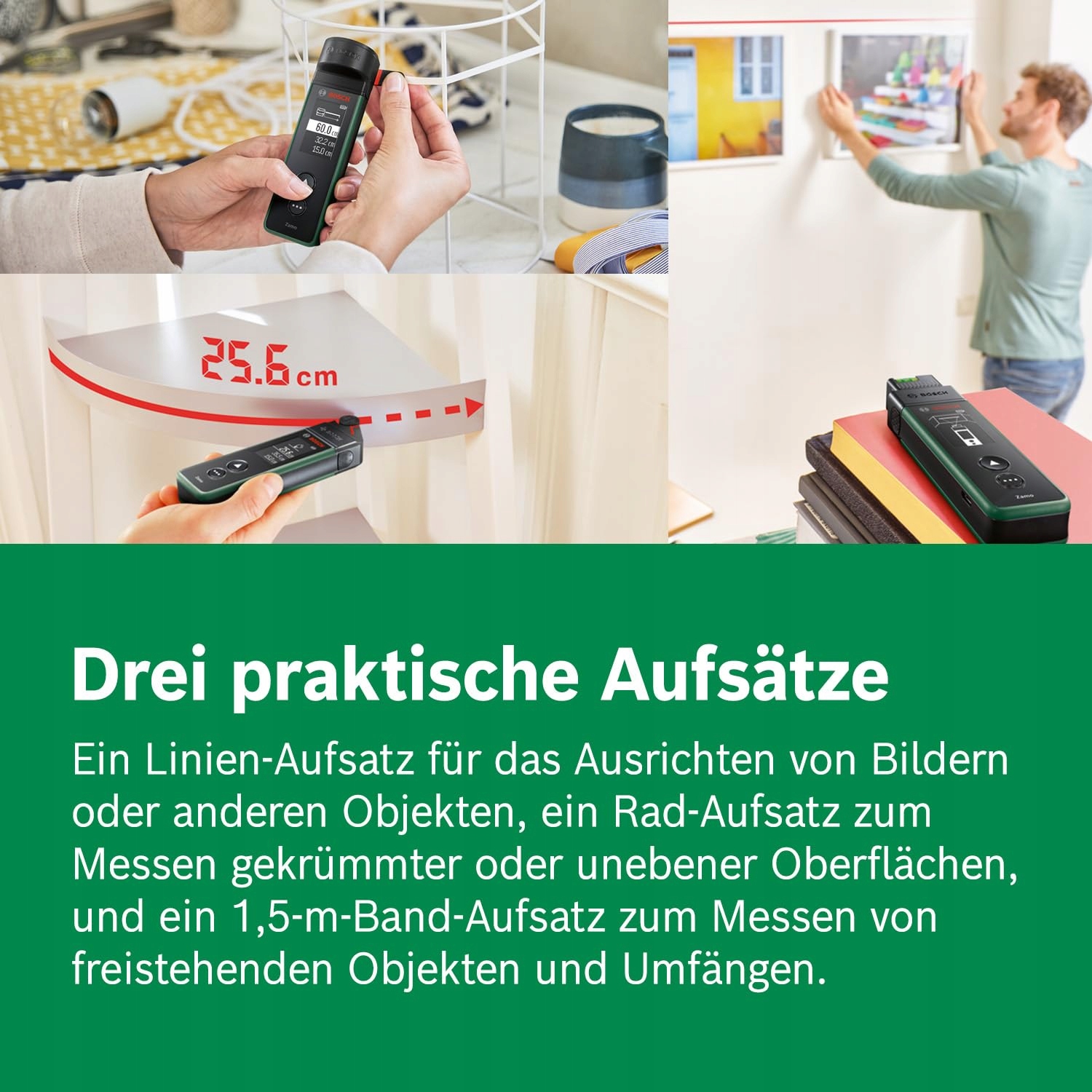 BOSCH Dalmierz Laserowy Zamo 4 Generacji 25m USB-C Adaptery — miniatura 6