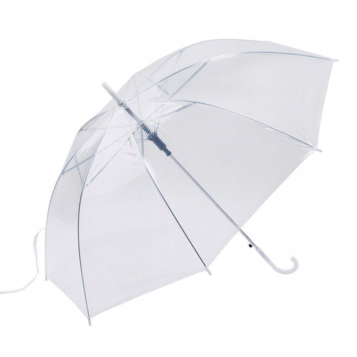 

Parasol Parasolka Przeźroczysta Biała Ślub Ślubna