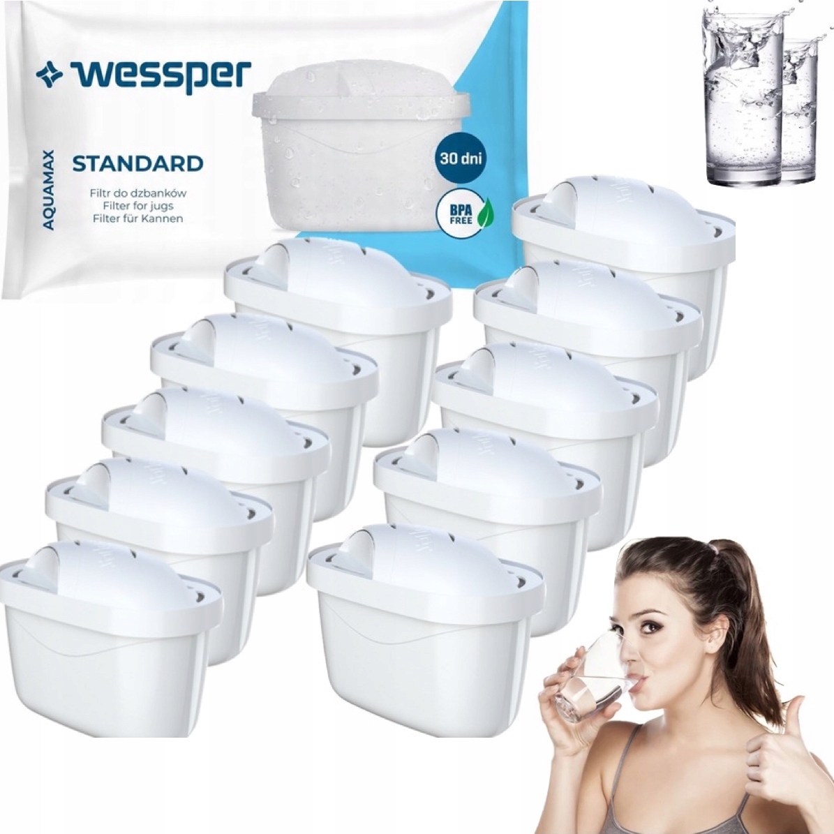 10x Filtr Aquamax Filtry do Wody do Dzbanka Aquaphor Brita Dafi 10 sztuk