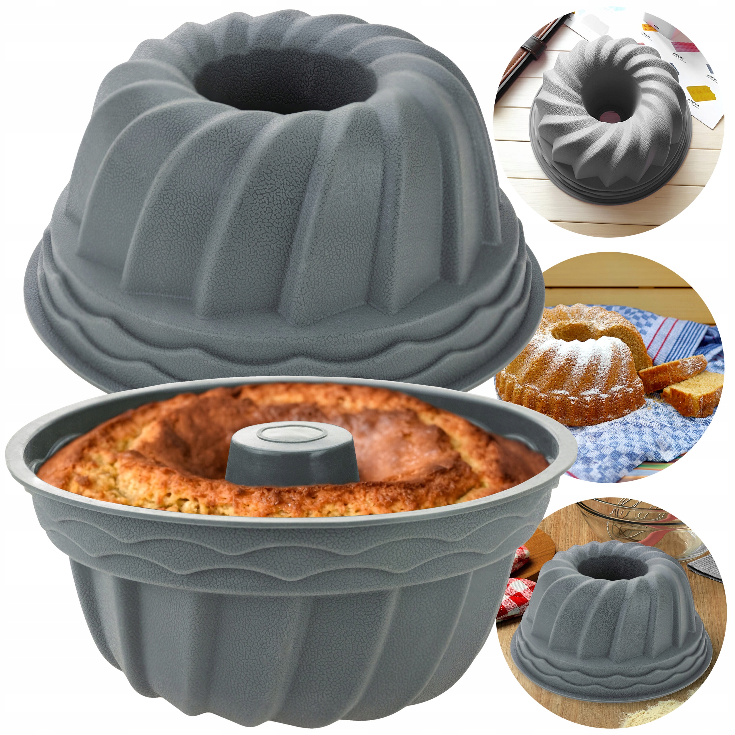 SILIKONOWA FORMA FOREMKA DO BABKI BABKA CIASTA CIAST DO PIECZENIA DUŻA Średnica 23 cm