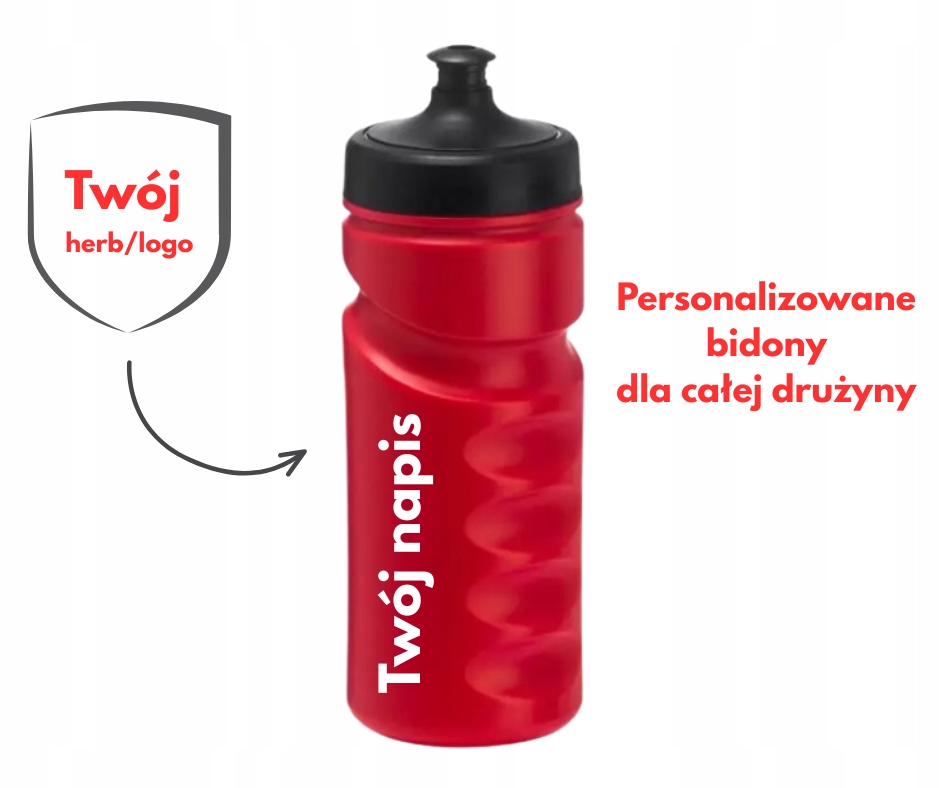 Lahev Na Pití personalizovaný s vaším nápisem Roly 500 ml červený 20 kusů