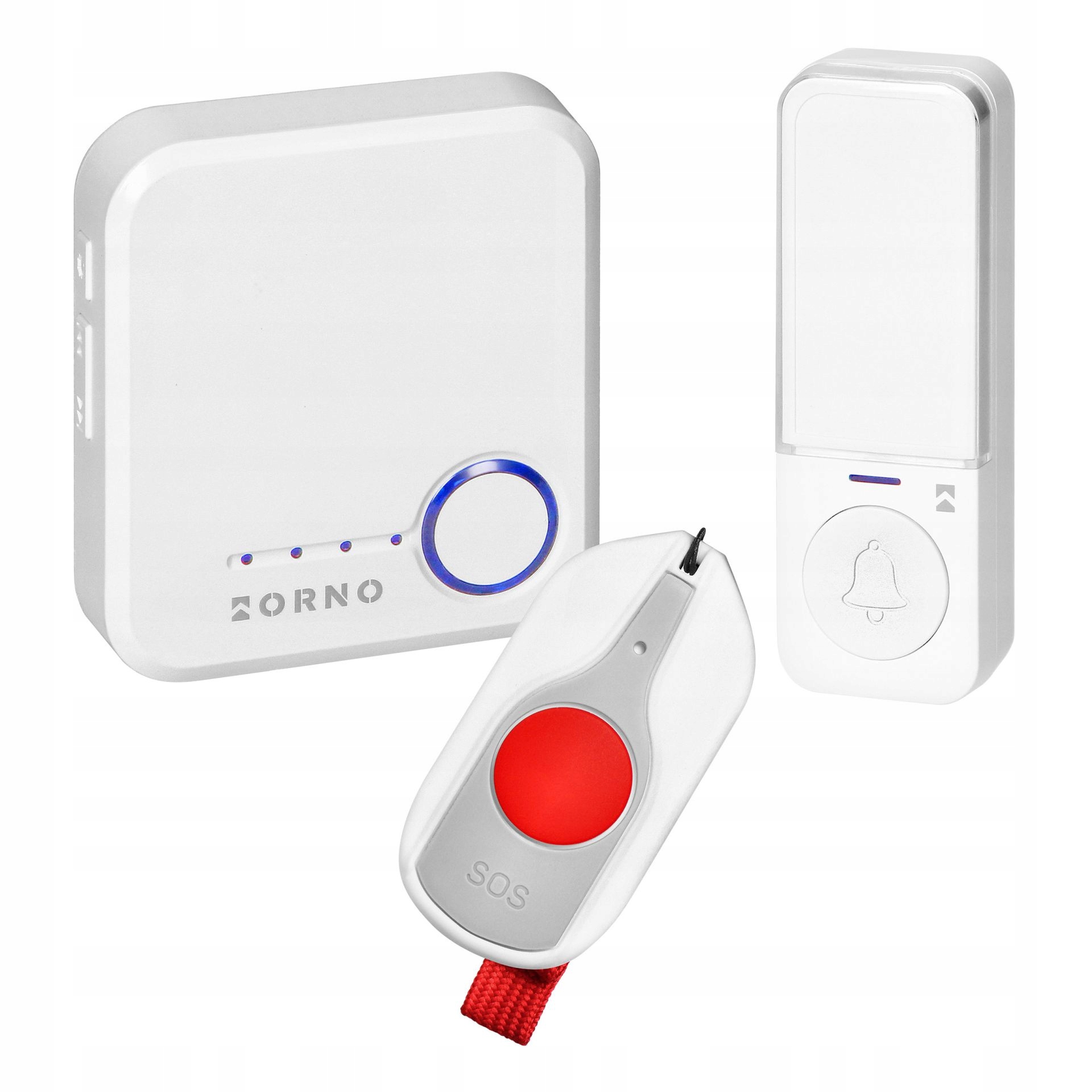 Bezdrátový zvonek 230 V WiFi Sos tlačítko, 200 m Orno MK-175/W