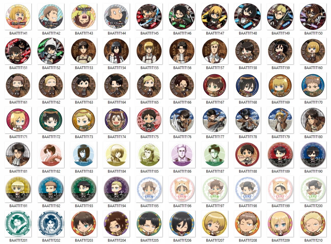 Przypinki Attack on titan Shingeki no Kyojin Typ przypinka