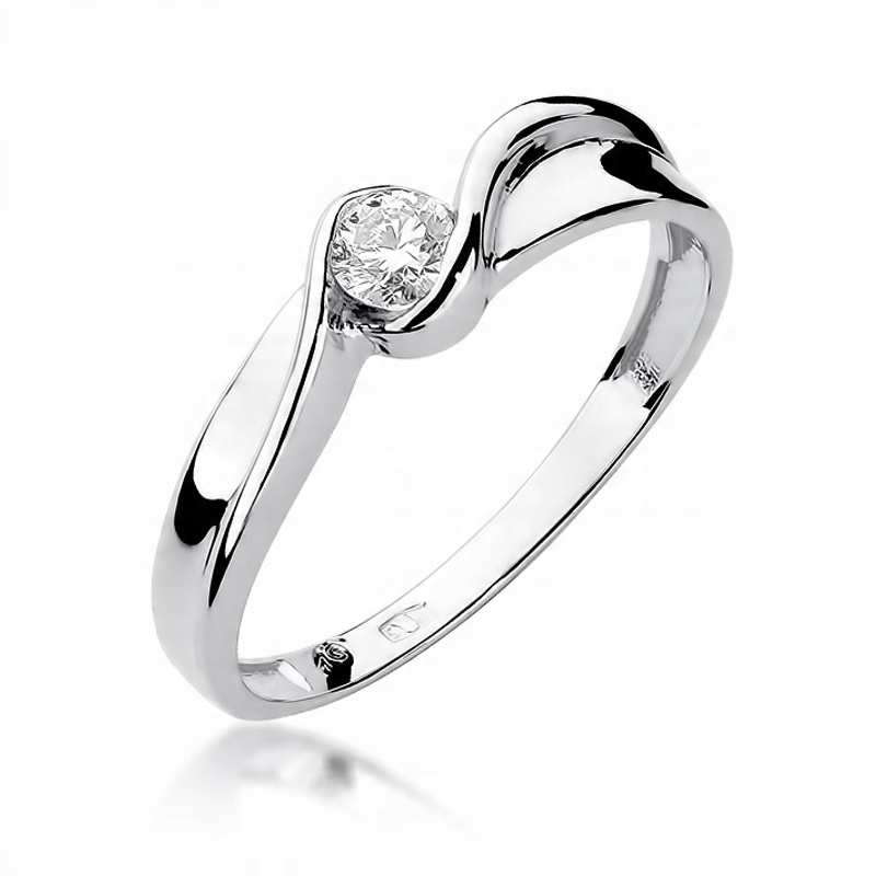 

Złoty pierścionek Brylant 0,15 ct Białe Złoto 585