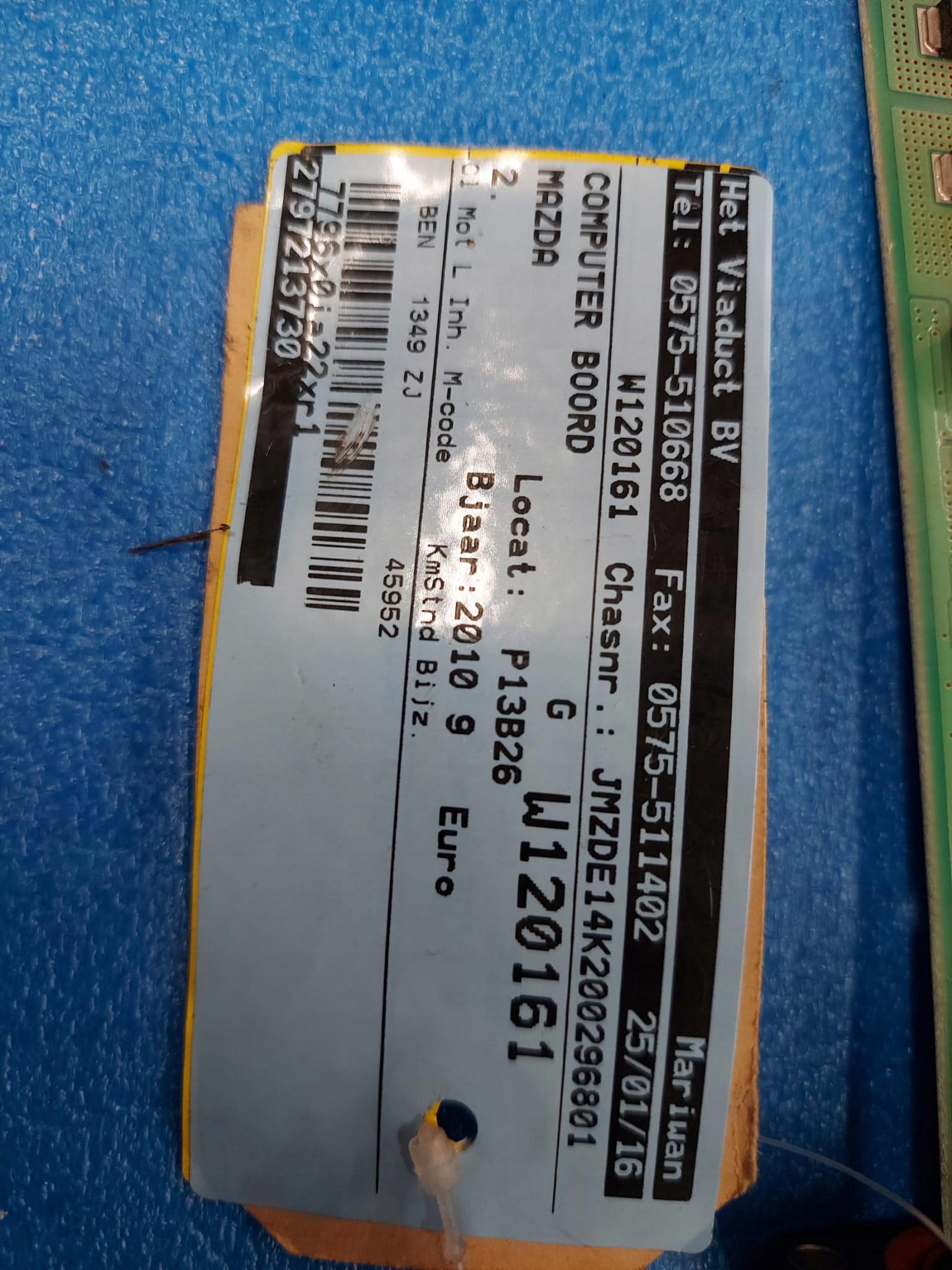 control unit of the engine MAZDA II 1.4 B ZYC3 0141402440