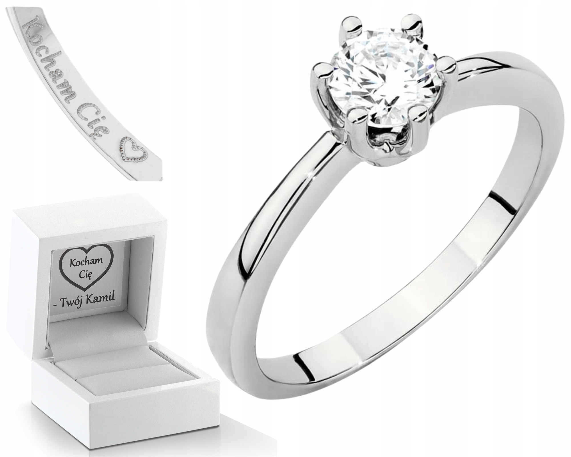 Prstýnek Z Bílého Zlata S Laboratorním Briliantem 0,50 Ct 585 Zlato