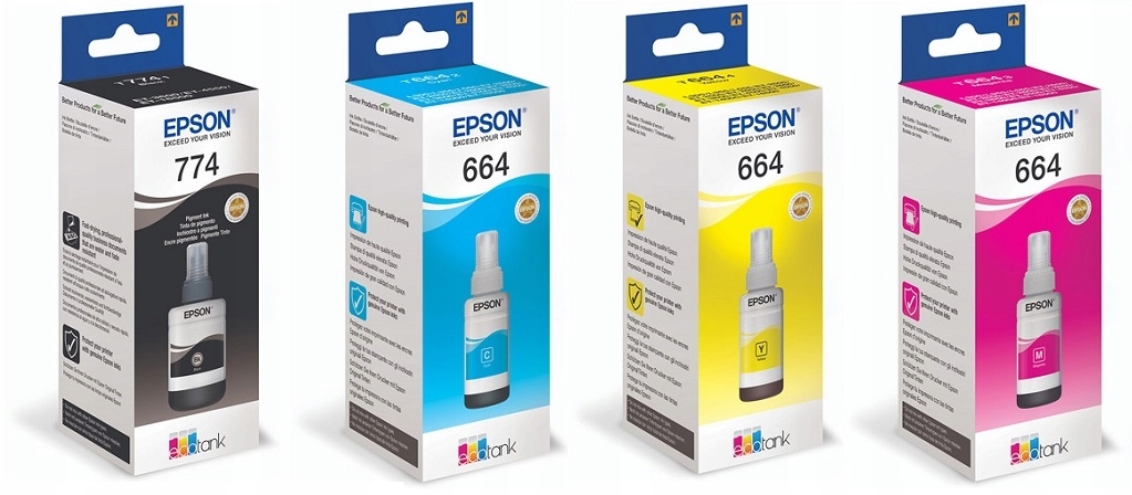 4x Tusz Epson 774 664 7741 6641 6642 6643 6644 Zestaw