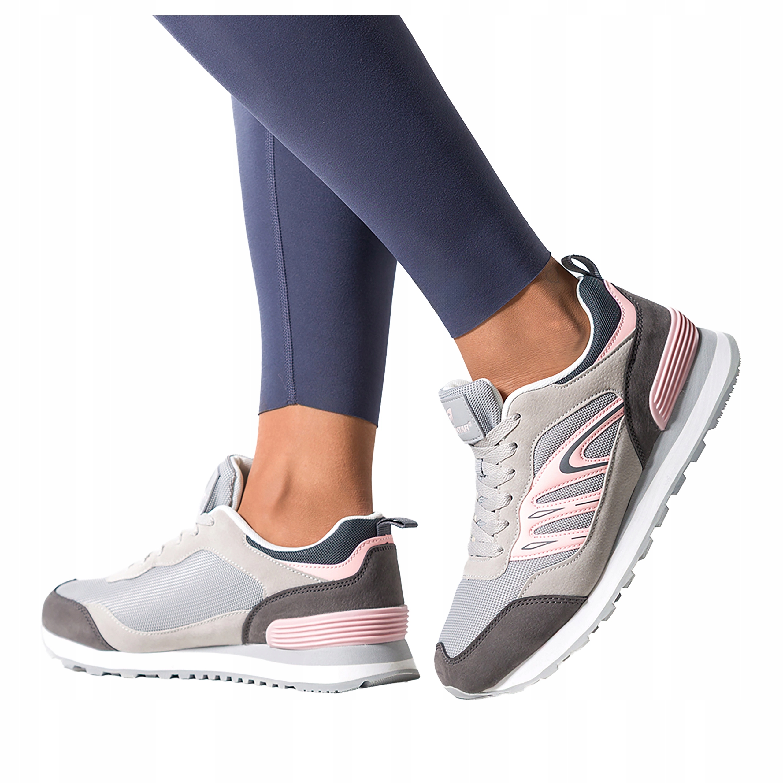 Sneakersy Šedé Dámské Sportovní Šněrování Drážkovaná Podrážka Pohodlná vel 41