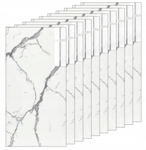 1X SAMOPRZYLEPNE PANEL BIAŁY MARMUR PCV ŚCIENNE PANELE LAMINAT 30CMX60CM