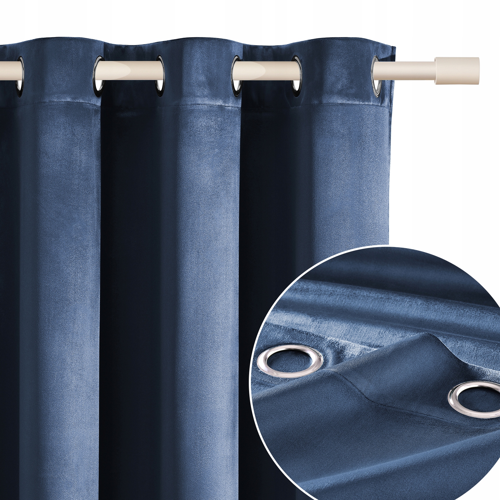 ROOM99 Závěs 180x270 na průchodkách elegantní modrá Bianca
