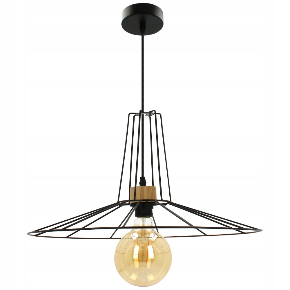 Stylová Závěsná Stropní Lampa Do Obývacího Pokoje, Jídelny, Stínidlo, Drát, Loft, E27