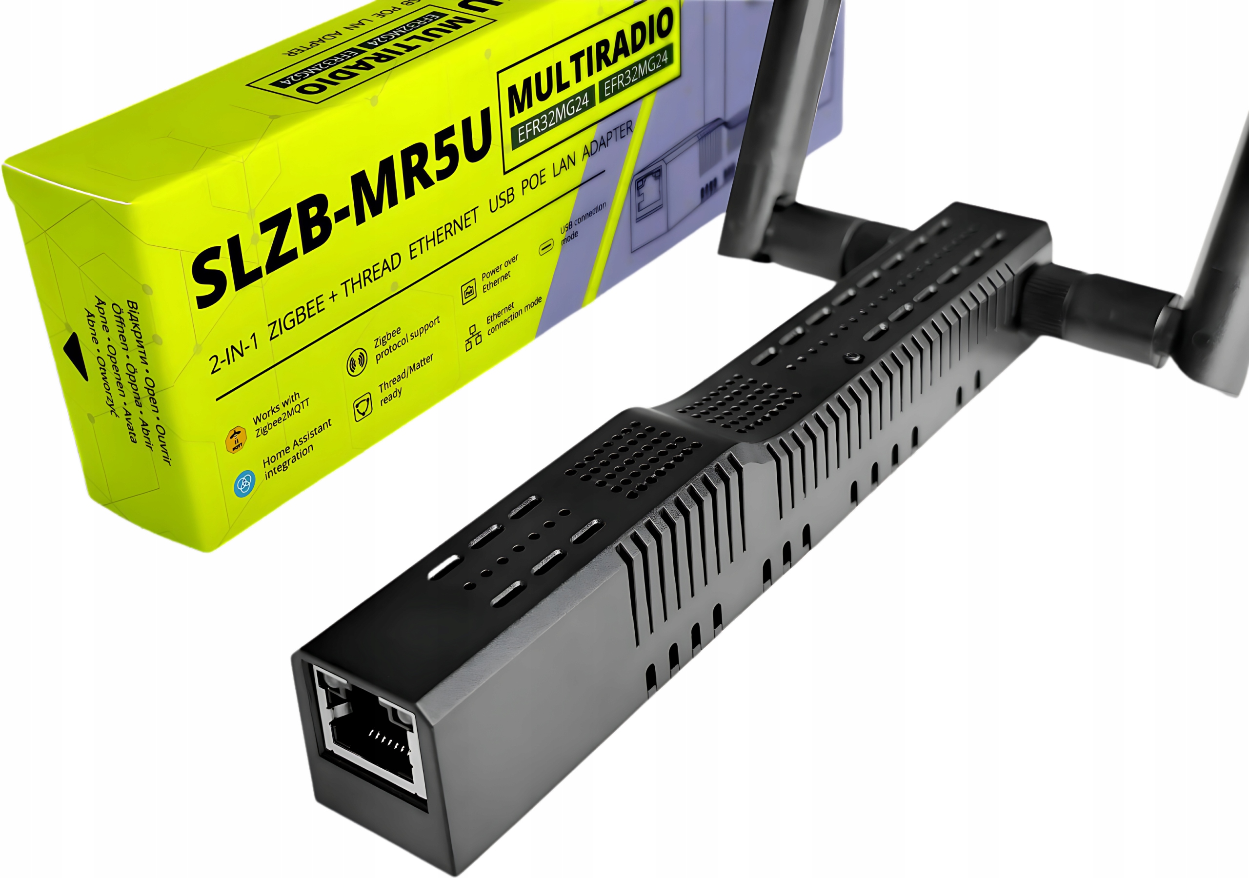 Adaptér SLZB-MR5U ZigBee Thread EFR32MG24 PoE Usb WiFi ESP32 Eth Mqtt Zha