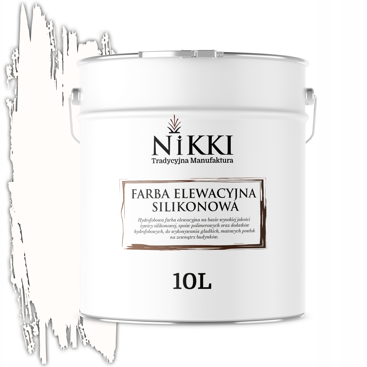 Vonkajšia Silikónová Fasádna Farba 10 L Teplá Biela F101 Uv