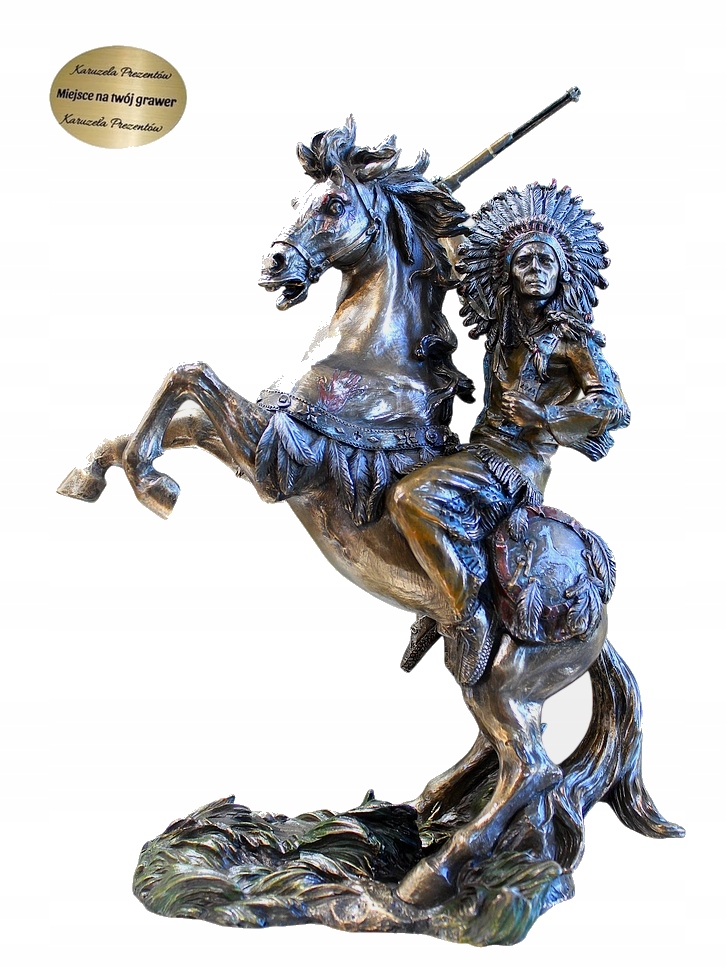 Figurka Indián Siuks Na Koni S Westernovou Puškou Zberateľský Darček