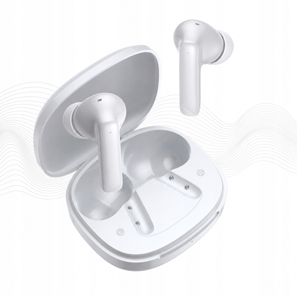 Bezdrátová sluchátka Qcy T13 Pro Anc Bluetooth, bílá