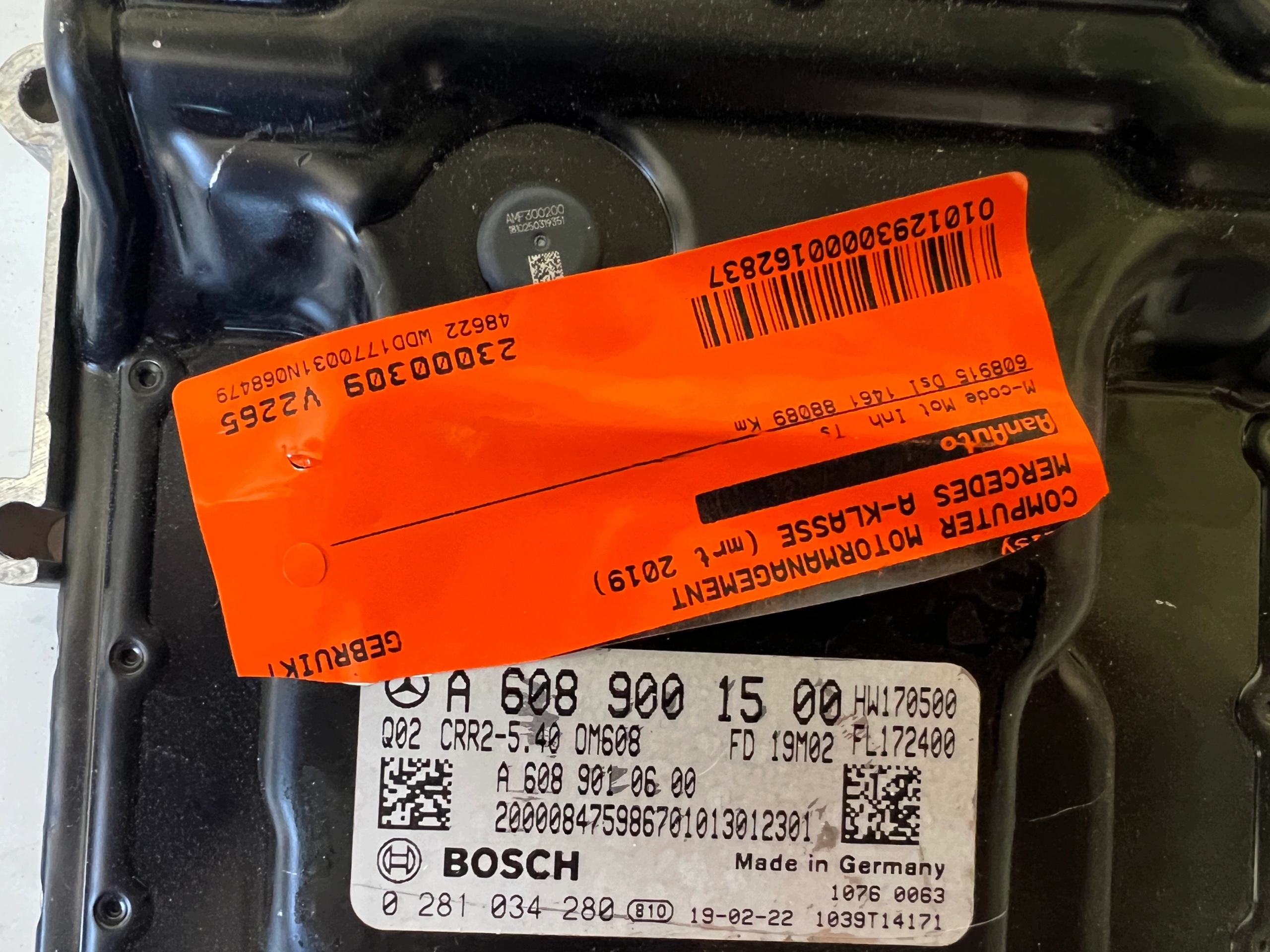 MERCEDES KLASA A 1.5 CDI 608915 A6089001500 A6089010600 computer ECU