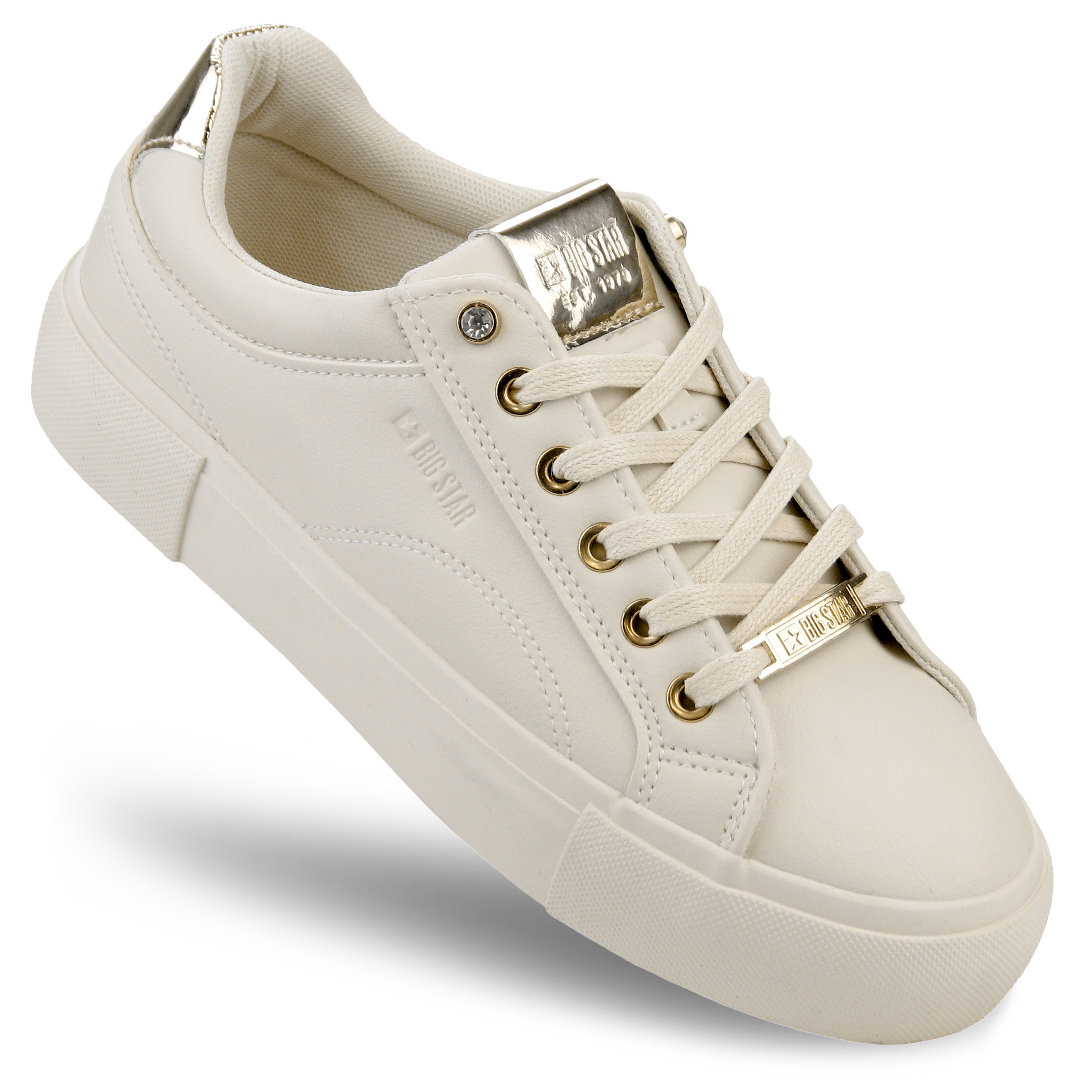 Trampki damskie buty Big Star sneakersy sportowe Skórzane beż NN274210 38