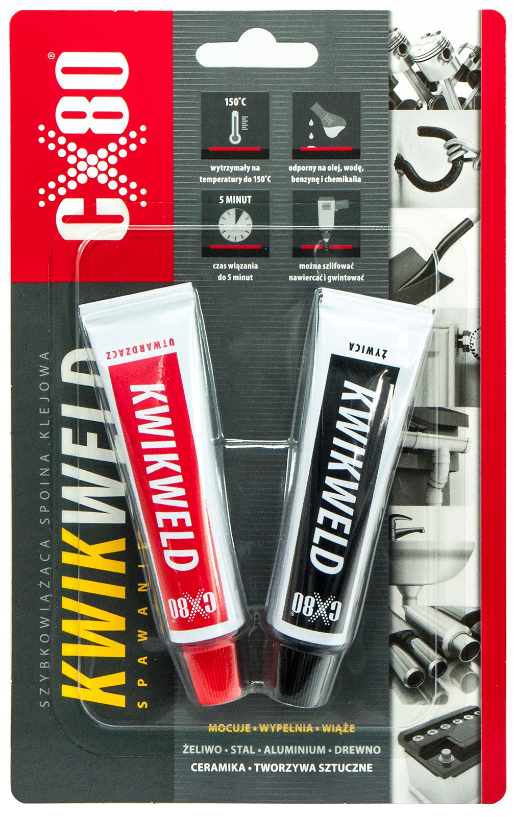 

CX80 012 Kwik Weld spawanie na zimno 2x27g 150C