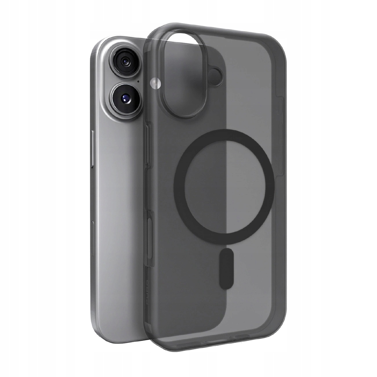 Etui Puro Daylight MagSafe do iPhone 17 silikonowe czarne półprzezroczyste