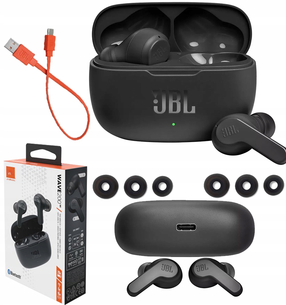 Sluchátka Jbl Wave 200 Tws Bluetooth Bezdrátová kanálová černá 5H