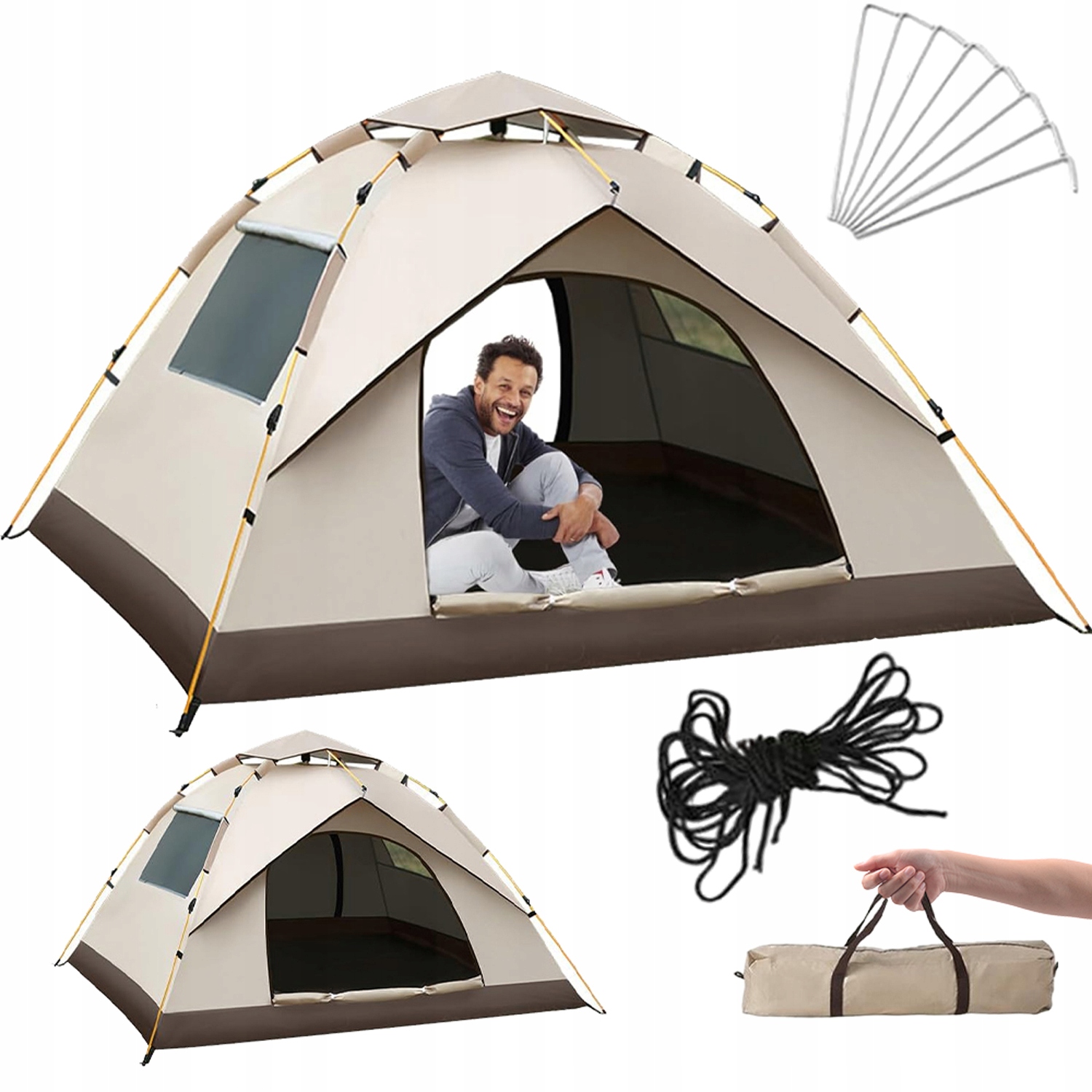 Stan Automatický Kempingový Stan Pro 2-3 Osoby Sluneční Ochrana