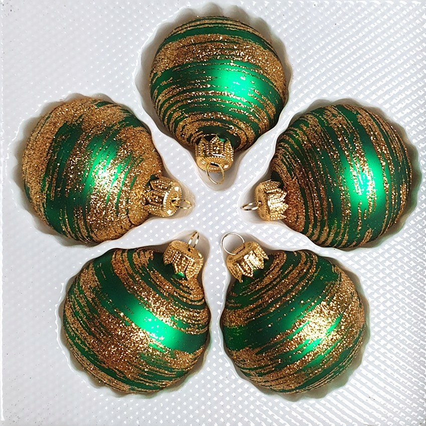 

Bombki 6cm/5szt dekor szklane choinkowe ozdoby