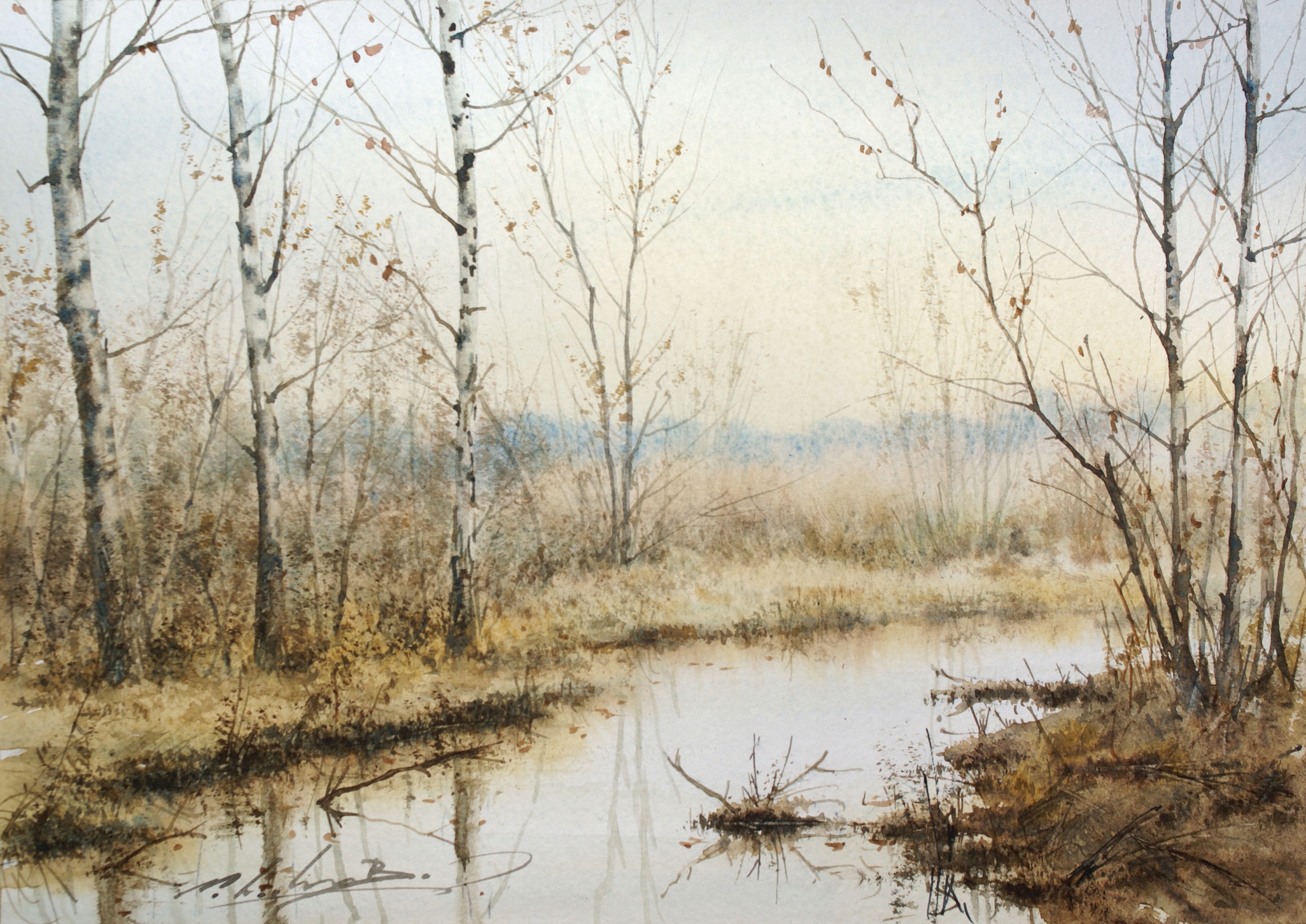 JESIENNA RZECZKA (100% AKWARELI)