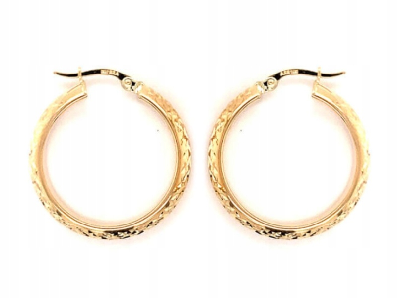 Zlaté Náušnice pro ženy 585, elegantní kruhy 14kt, ideální jako dárek