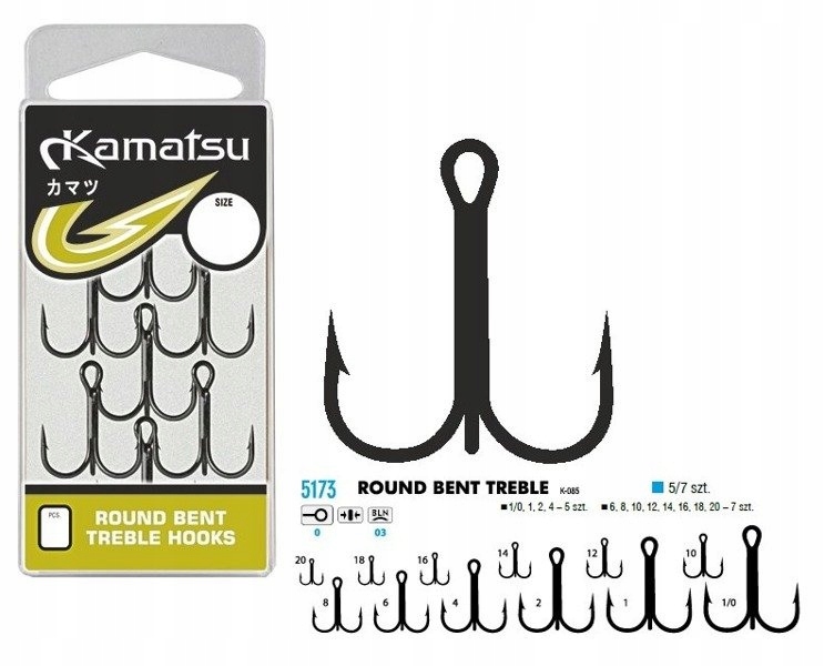 Kamatsu Kotwiczka Round Bent Treble Size 14 7SZT-OP