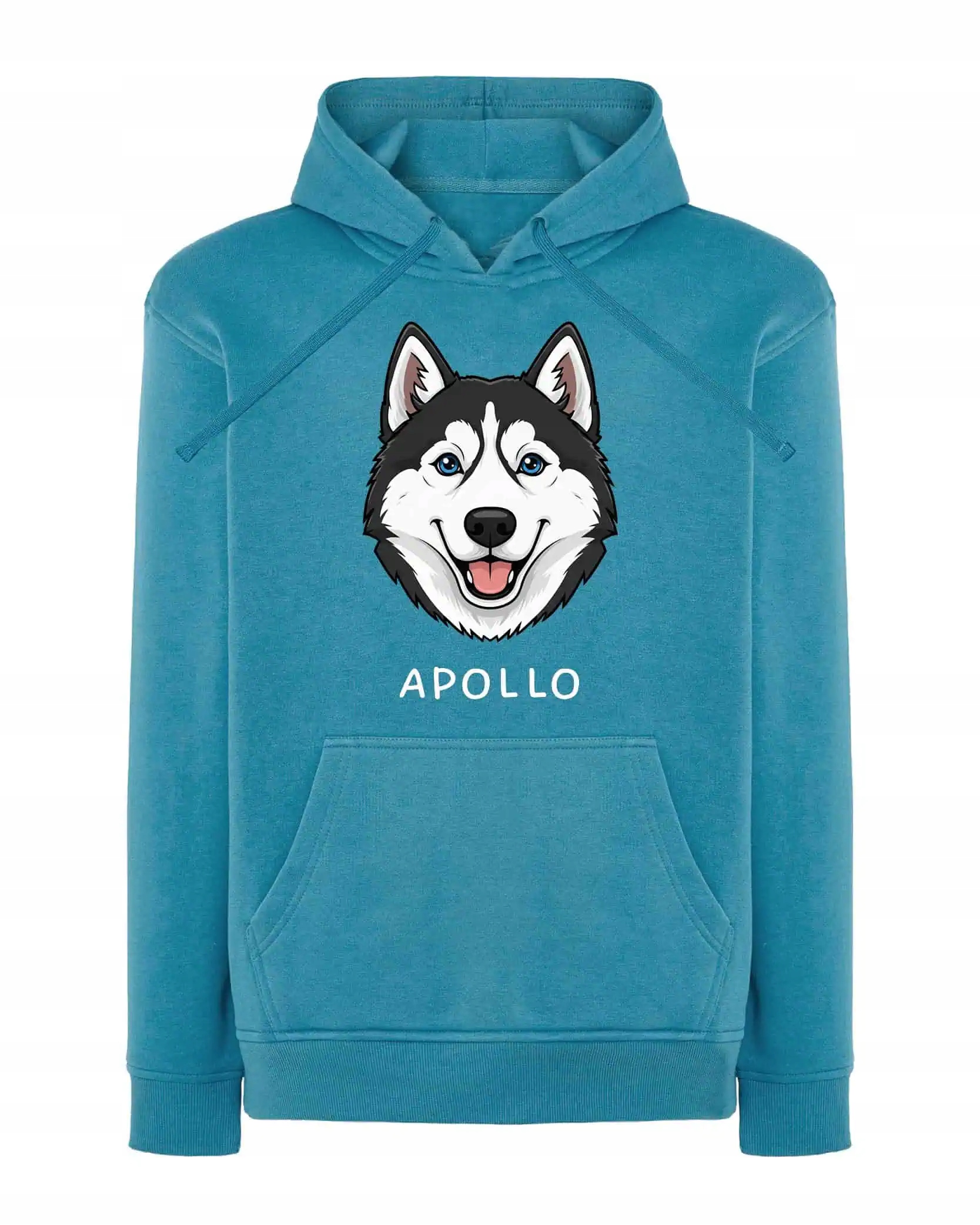 Mikina s kapucí Husky Personalizovaná Pupil Pes Světle modrá L