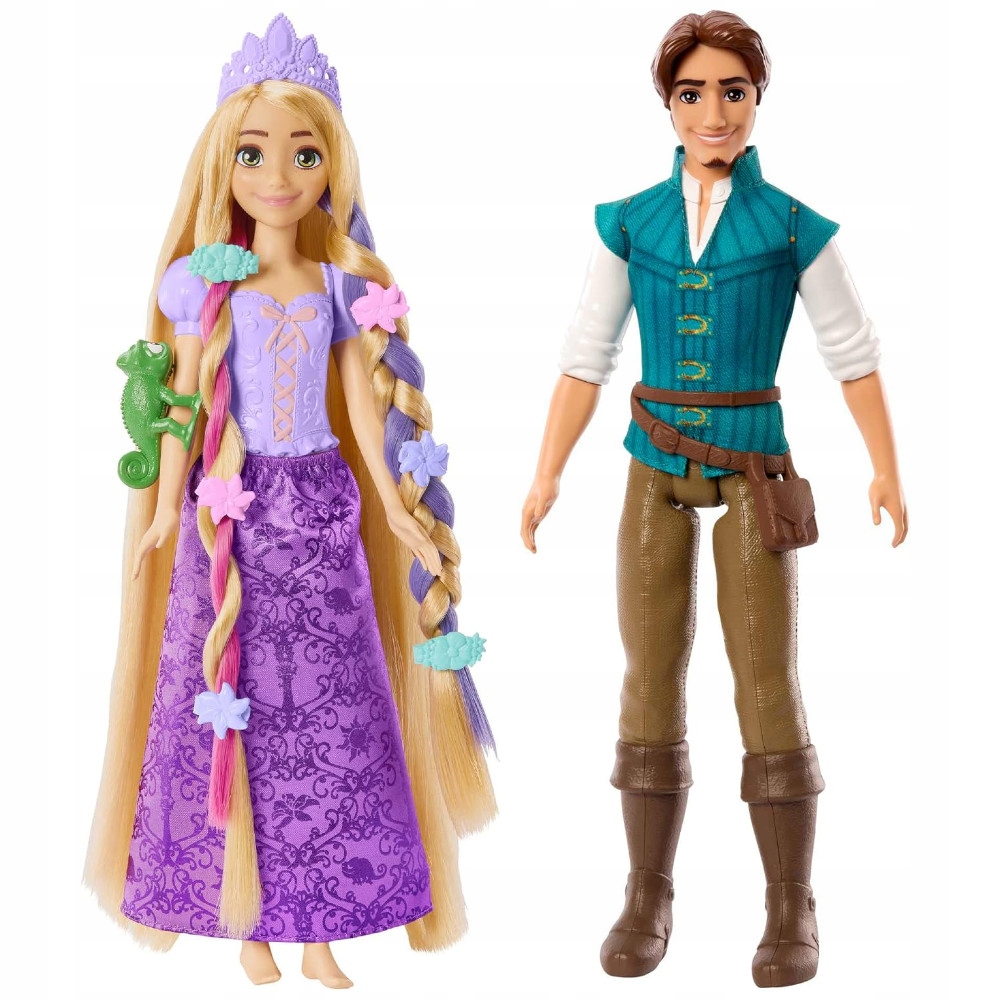 LALKA ROSZPUNKA Z PASCALEM ZMIENIA KOLOR WŁOSÓW + LALKA FLYNN RIDER DISNEY
