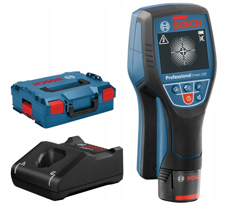 Bosch D-tect 120 Cyfrowy Wykrywacz Metali L-boxx Ładowarka Akumulator