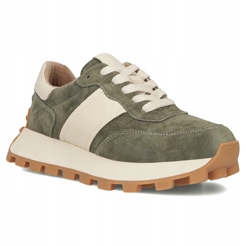 Filippo DP7112/25 Kh Kožené tenisky dámské sportovní boty zelené vel. 39