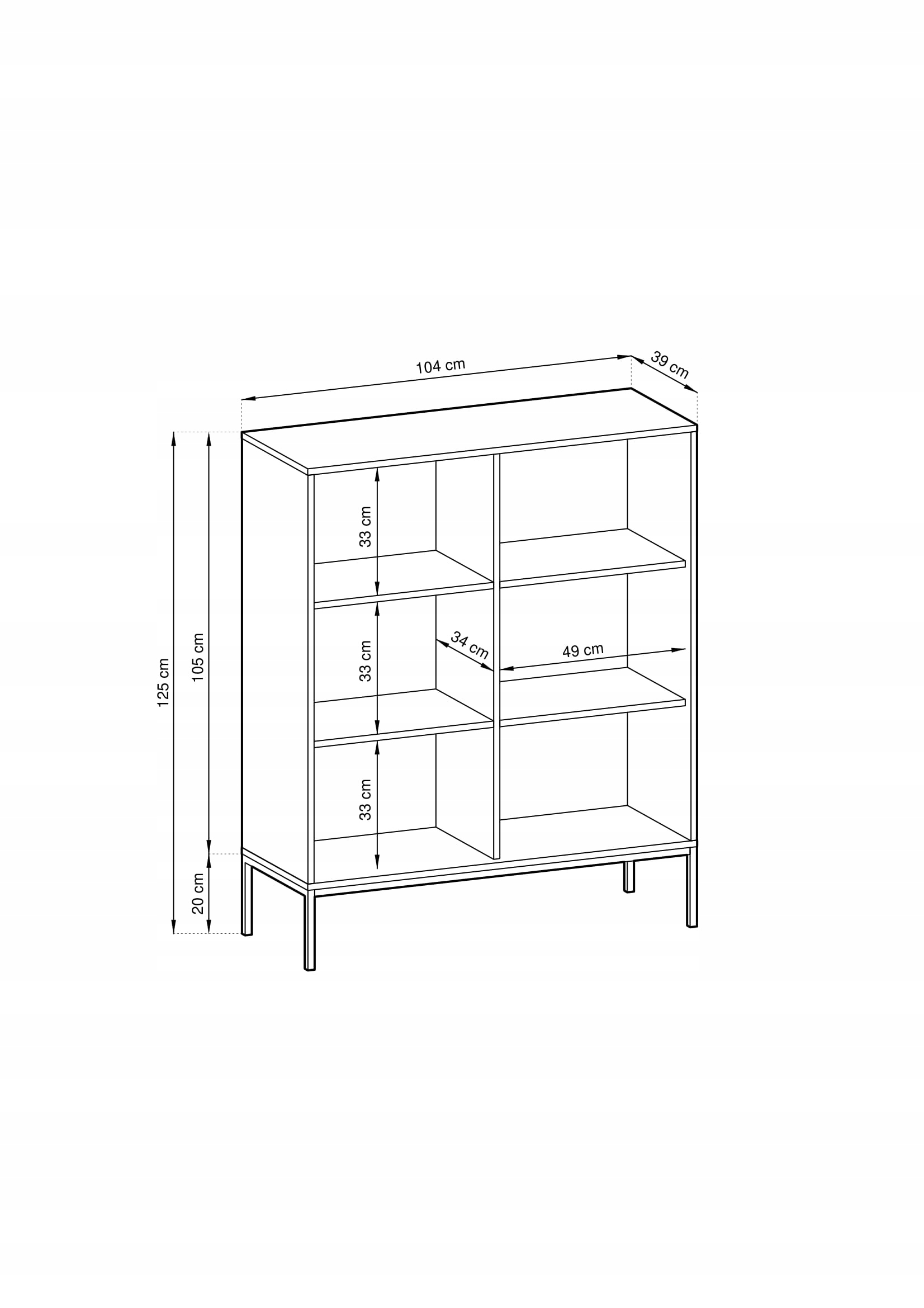 KOMODA 104 cm NOVA BLACK CZARNA Kolekcja Nova