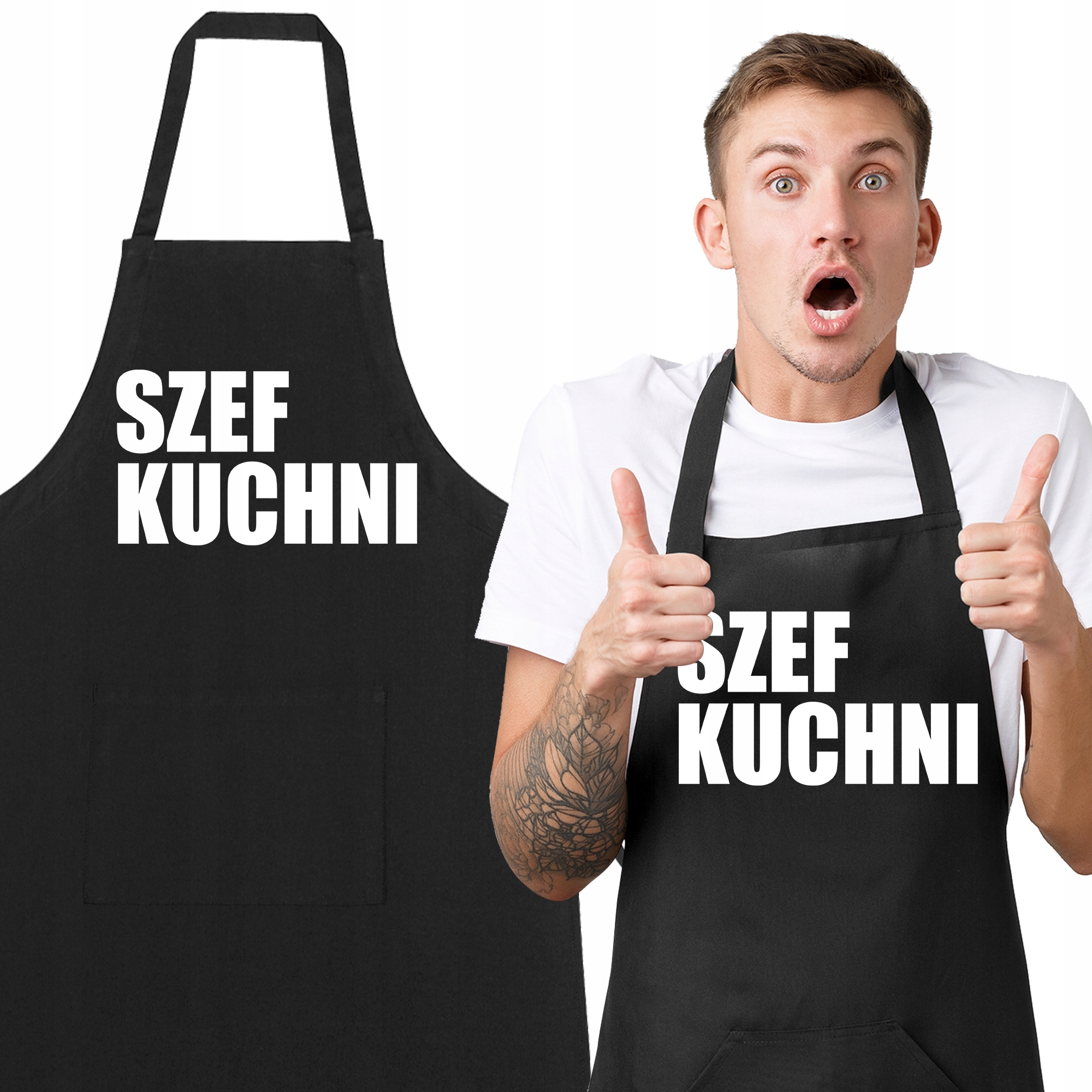 Fartuch Černý Bavlněný Dárek pro Šéfkuchaře Chlapce Manžela Mix Vzorů