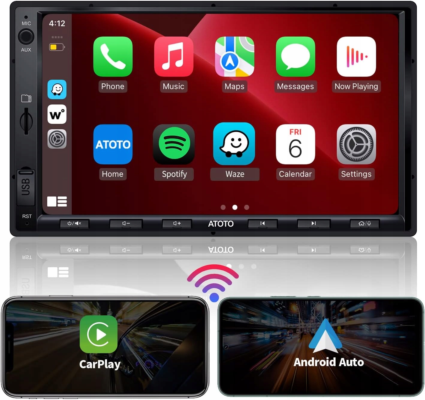 Automobilové rádio Atoto 7" Double Din, CarPlay Android Auto Mirror Link Gps