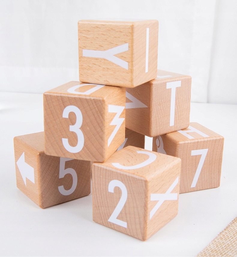 Drewniane Klocki Dla Dzieci Z Literami Alfabet Symbole Nauka Duży Zestaw Liczba elementów 26 szt.