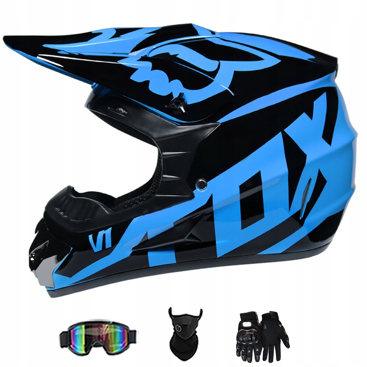 Motocyklová Přilba Crossová Lehká Enduro Quada Brýle Rukavice Maska L