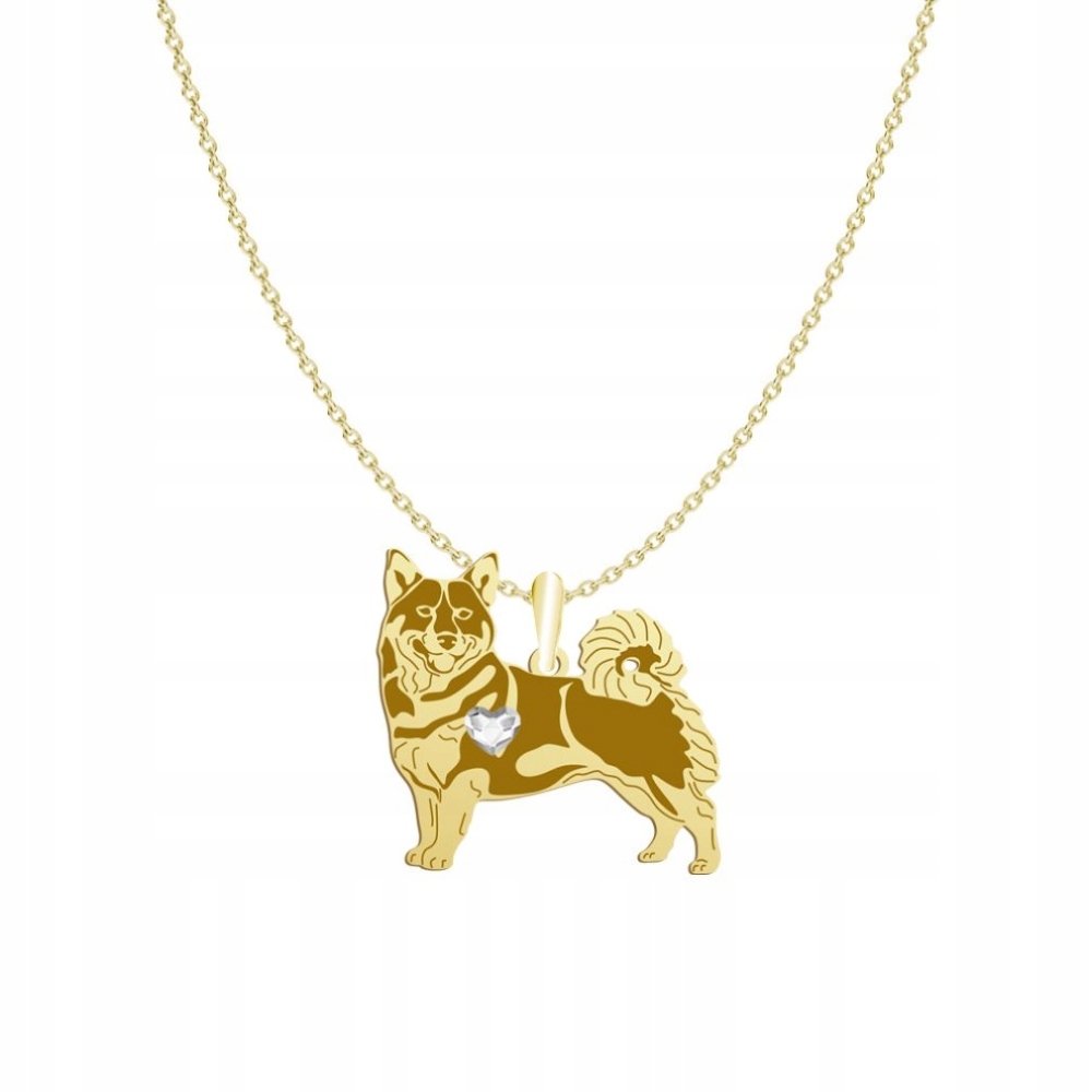 Zlatý náhrdelník se švédským Vallhundem 925 Řetízek Šperky Dárek Gravírování