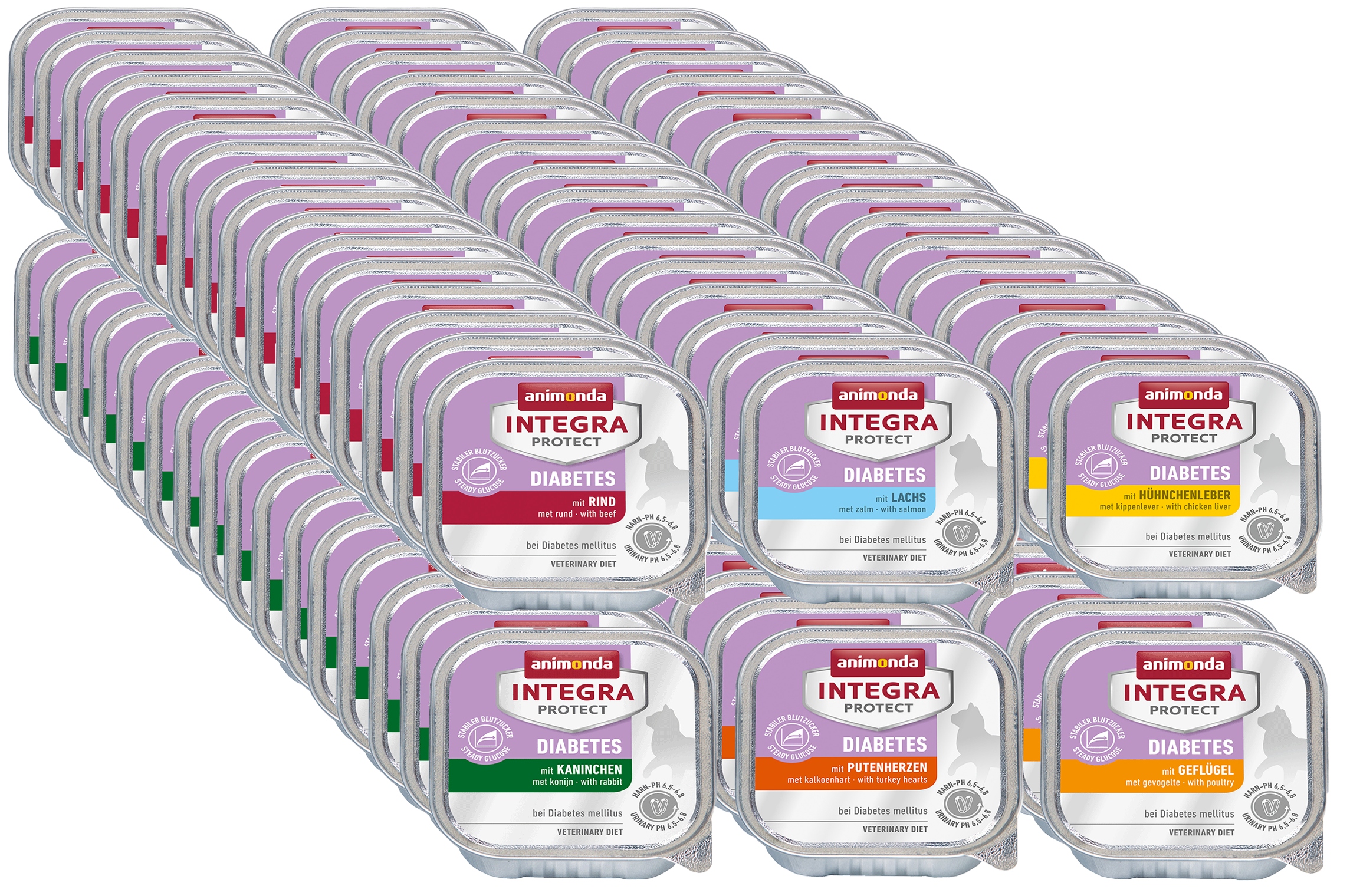 Animonda Integra Diabetes 96x100 g – MIX všech 6 příchutí (pro diabetiky)