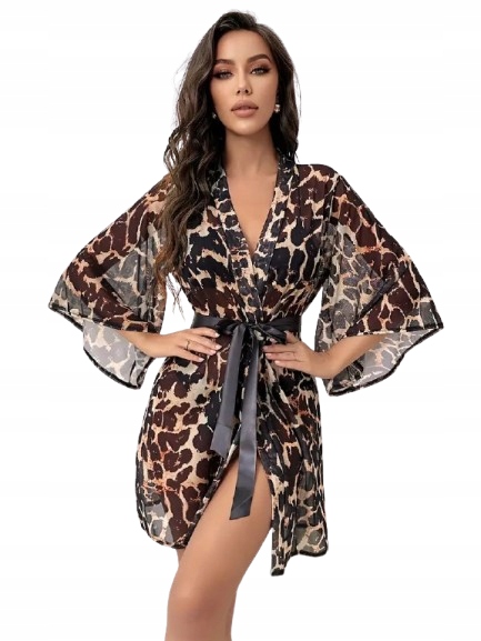 Tenký Župan Panterka Volný Prodyšný Župan Mlha Na Léto XL