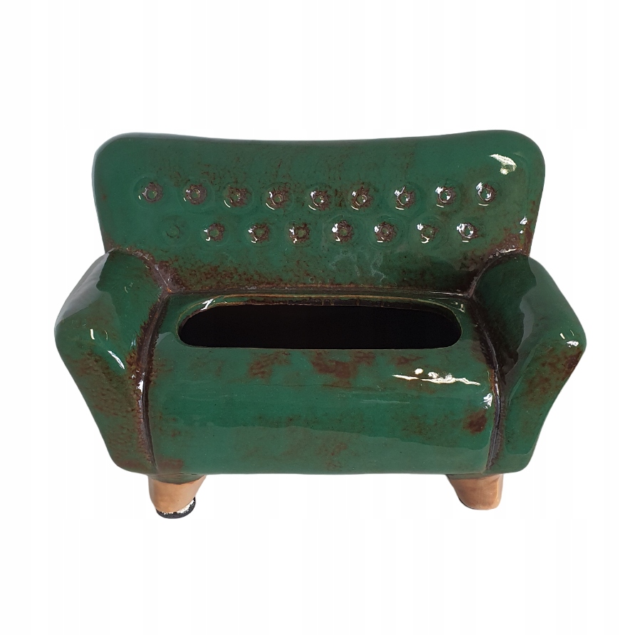 Sofa osłonka ceramiczna ciemna zielona ozdobna