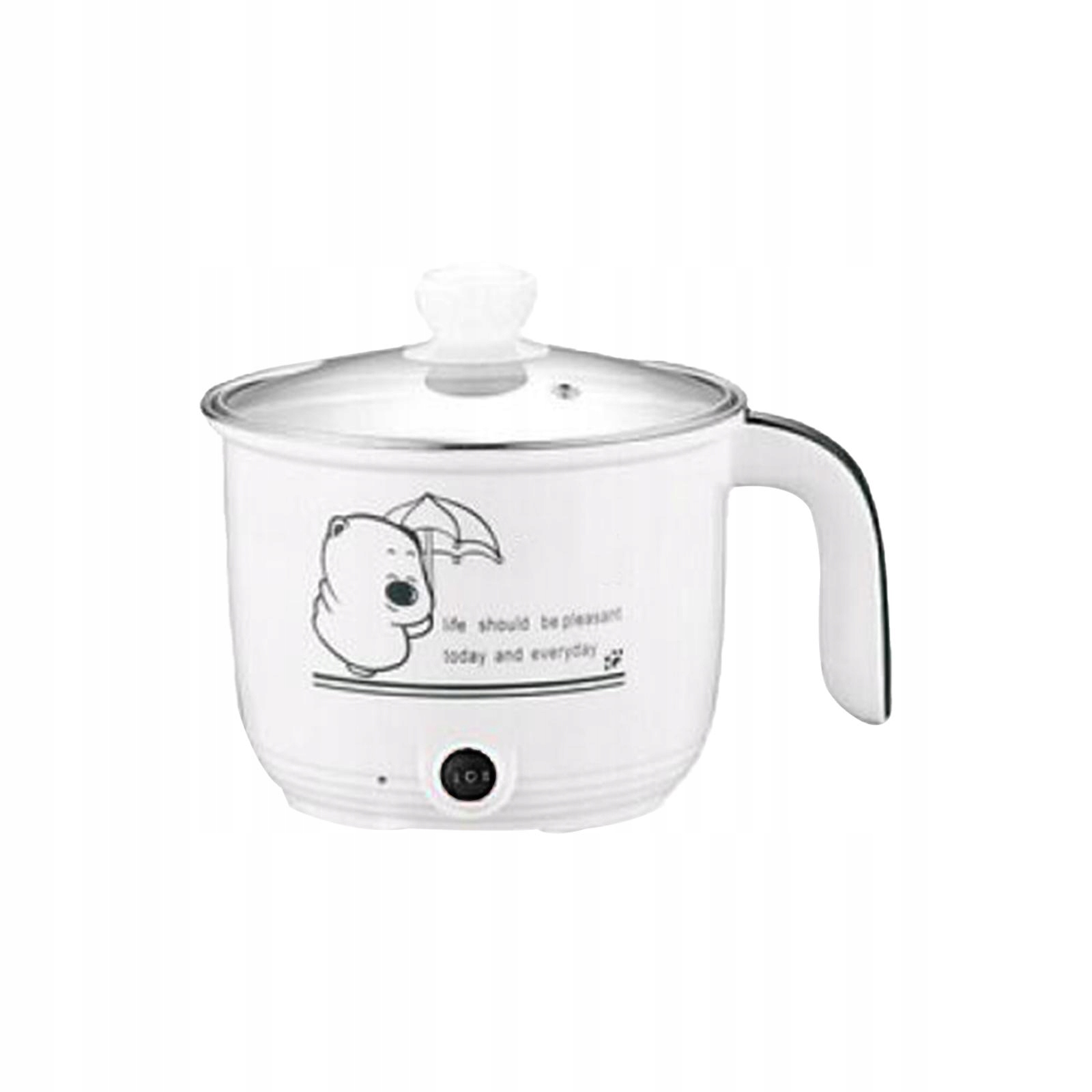 Electric Cooking Pot Nonstick Electric white Kolor dominujący wielokolorowy