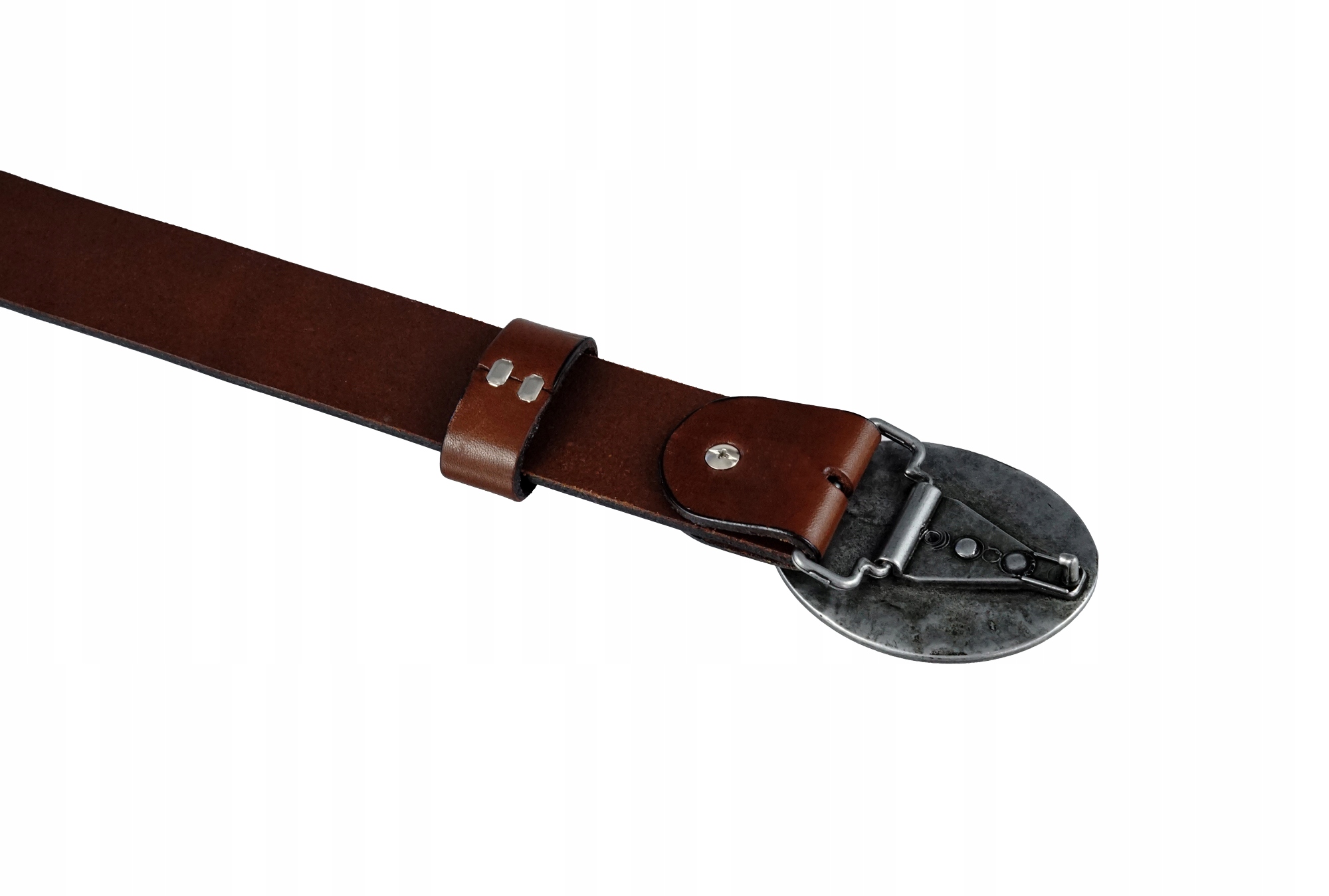 SKÓRZANY PASEK MYŚLIWEGO BLAKARDO 4CM BRĄZOWY DZIK Długość bez klamry 125 cm