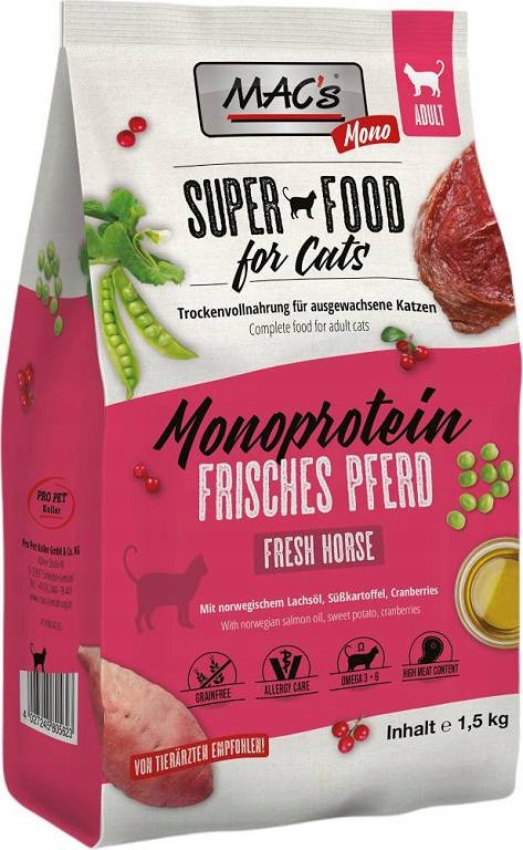 Mac's Cat Monoprotein Adult Horse Karma sucha z koniną dla kota op. 1.5kg