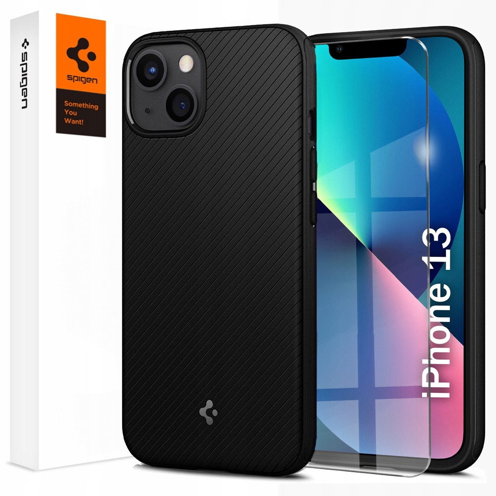 Pouzdro Spigen pro iPhone 13, Mag Armor MagSafe, Matte Black Sklo na displej