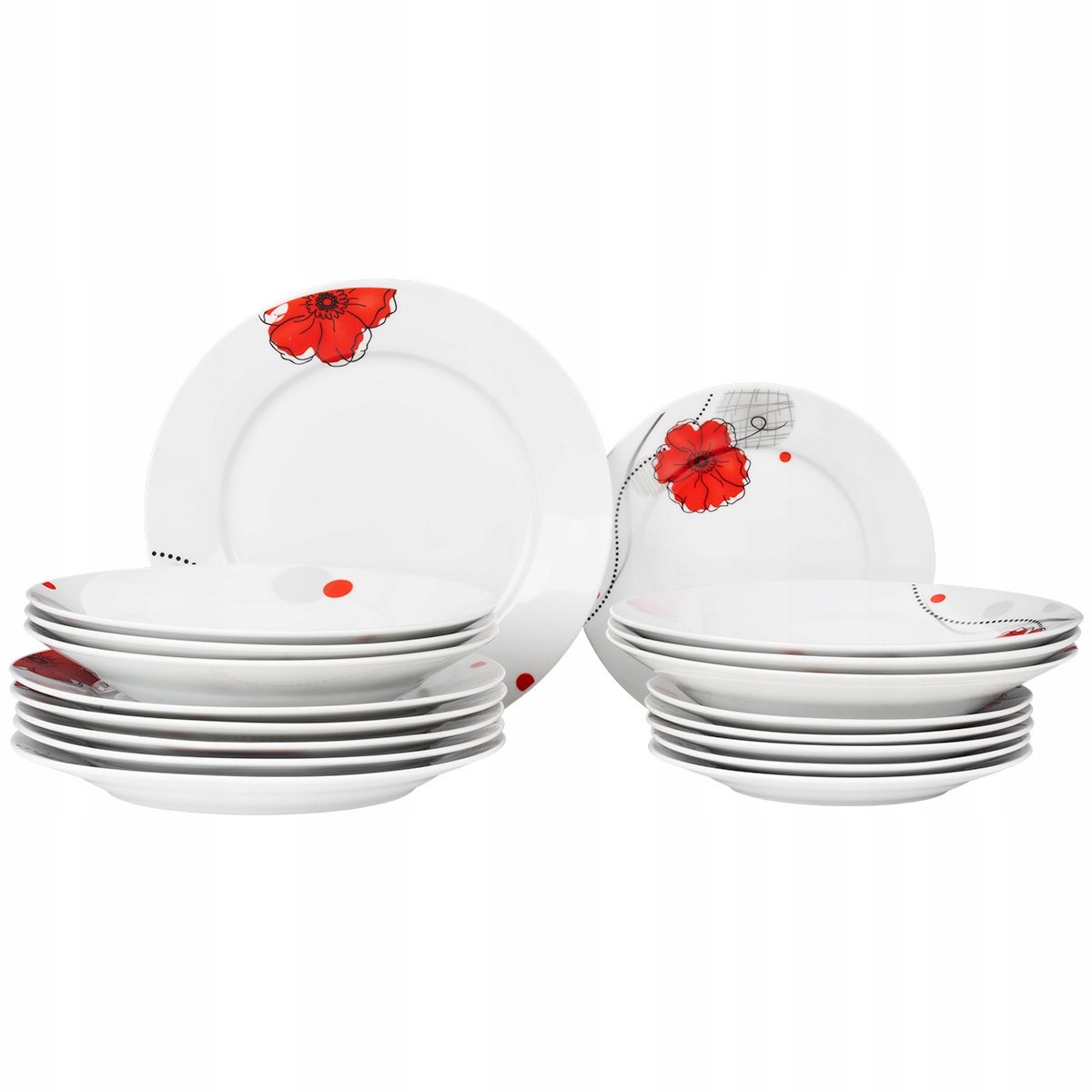 SERWIS OBIADOWY KOMPLET TALERZY 18EL. ZESTAW BARWINEK ZASTAWA NA 6 OSÓB Kod producenta 5902645398663