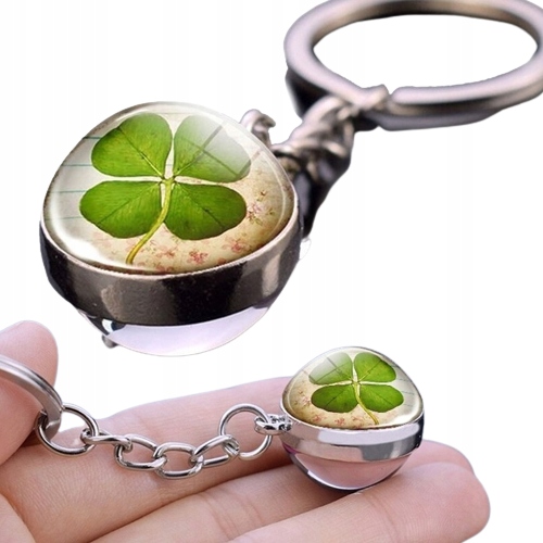 BRELOK FLUORESCENCYJNY CZTEROLISTNA KONICZYNA KONICZYNKA LUCK NA SZCZĘŚCIE