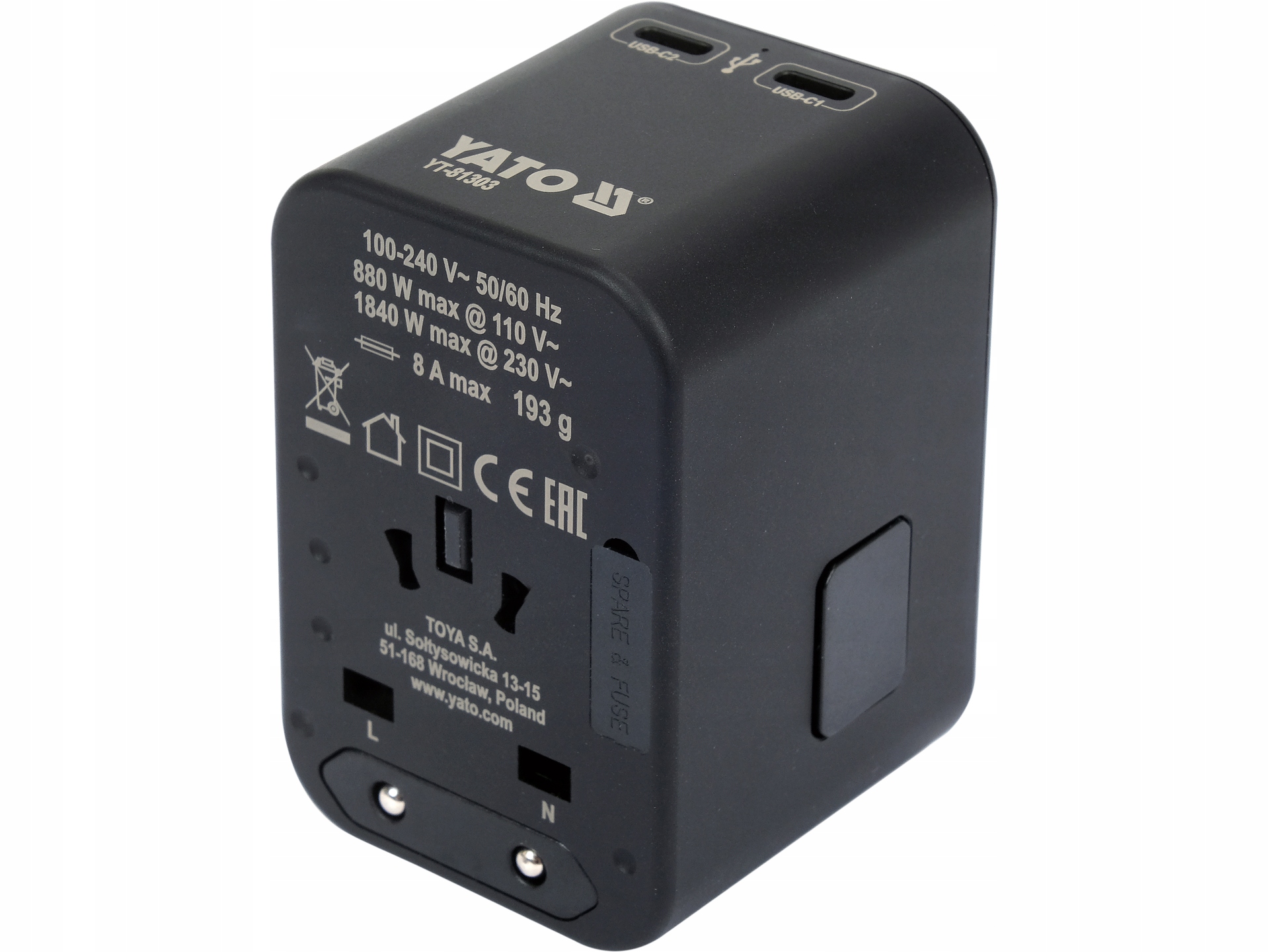 Cestovní Adaptér Pro Více Než 150 Zemí Usb-c Pd 65W