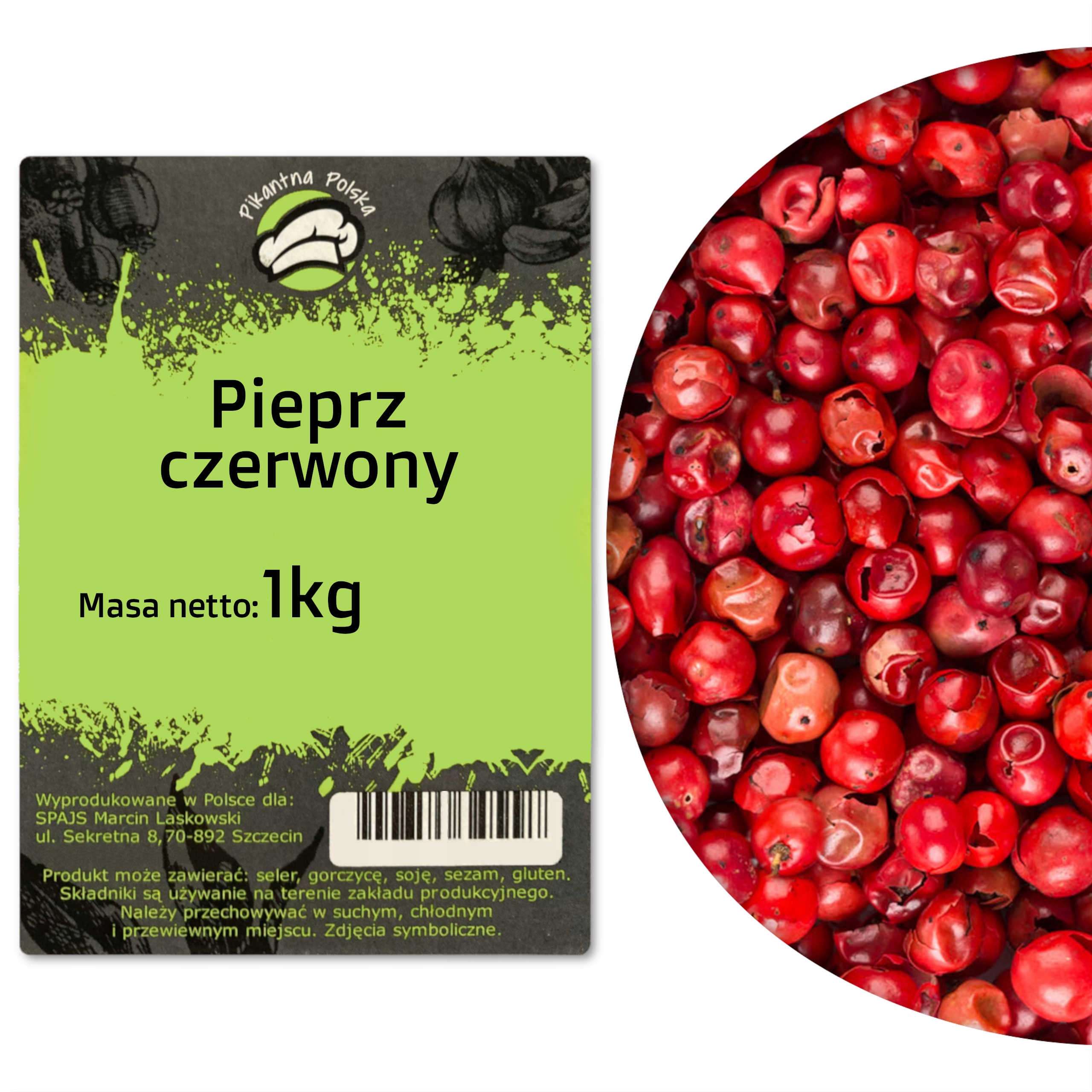 Levně Pepř červený zrnitý 1 kg Pikantna Polska